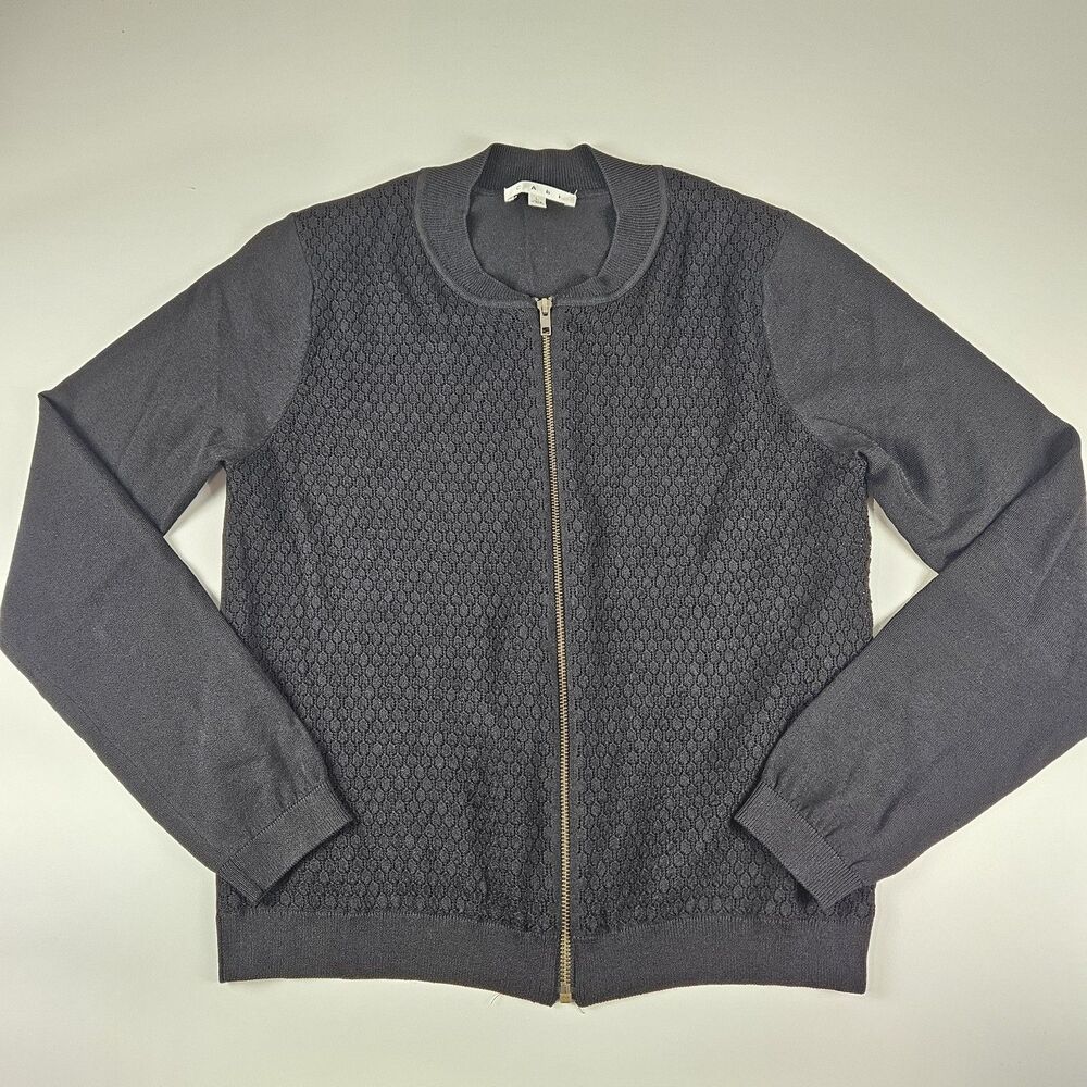 Cabi Black Full Zip Long Sleeve Sweater Women's Size L